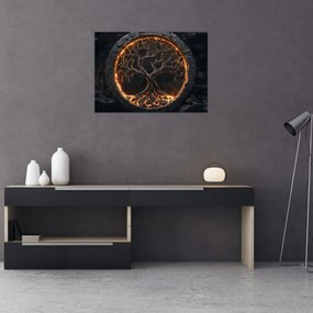 Üveg kép – Életfa lávában I. (70x50 cm)