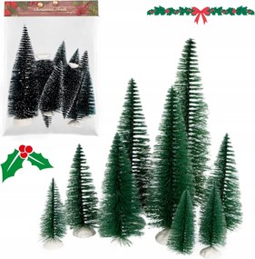 Kis Díszes Karácsonyfa Dísz Szett Fehér Zöld