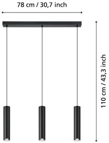Eglo 901124 - LED RGBW Dimmelhető csillár zsinóron BALAMORTA-Z 3xLED/3,7W/230V