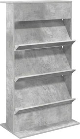 vidaXL Magazin állvány polcokkal Beton Szürke 70 x 41 x 126 cm Faanyag