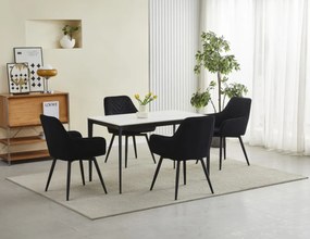 NANA360 VELVET fekete forgó étkezőszék