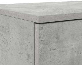 Ágy Fiókok Beton Szürke 120x36.5x16.5 cm Műanyag Fa