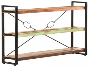 3 szintes tömör újrahasznosított fa könyvespolc 140x30x80 cm