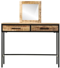 Fésülködő Asztal 100x40x75/120 cm Szilárd Fa Durva Mangó