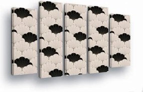 Vászonkép 150x100 moduláris triptichon japán minta legyező kagyló absztrakt