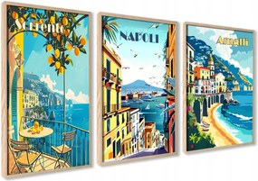 Poszterek Olasz Utazás Amalfi Nápoly Sorrento Retro Faliképek