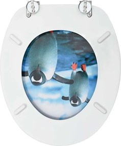 2 db pingvinmintás MDF WC-ülőke fedéllel