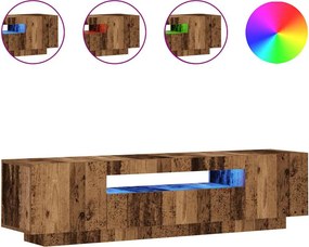 vidaXL antik fa színű szerelt fa TV-szekrény LED-ekkel 160x35x40 cm