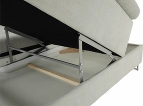 Ülőgarnitúra tárolóhellyel, világosszürke, szövet, jobbos, BUTON R