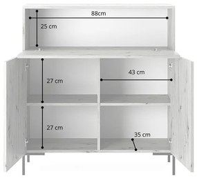 Szekrény Lamellito L2  (szürkés bézs + arany). 1099063