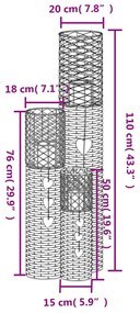 3 db szürke fonott gyertyatartó