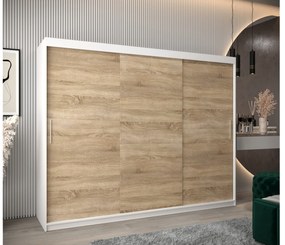 Ruhásszekrény 250 cm Toki (matt fekete + szonoma tölgy). 1064862
