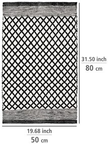 Fekete-fehér újrahasznosított műanyag fürdőszobai kilépő 50x80 cm Tara – Wenko