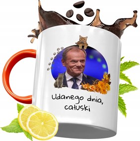 Donald Tusk Narancssárga Bögre Ajándék, fényképes nyomattal