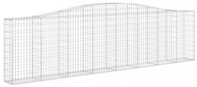 vidaXL 15 db íves horganyzott vas gabion kosár 400x30x100/120 cm