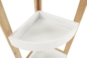 Sarokpolc, fehér/természetes bambusz, FONG