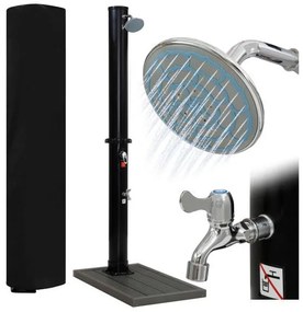 STILISTA Kerti napelemes zuhany + talapzat 35 L fekete