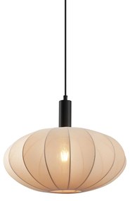 Japandi függőlámpa fekete barna szövetbúrával - Bida