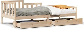 vidaXL tömör fenyőfa kanapéágy fiókokkal 80 x 200 cm