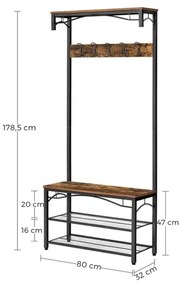 Álló fogas NAVOR barna/fekete