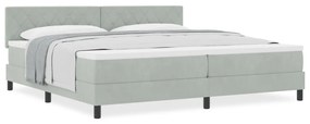 Boxspring Ágy Matraccal Világosszürke 200x200 cm Bársonyos