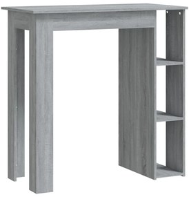 Szürke sonoma szerelt fa bárasztal polccal 102 x 50 x 103,5 cm