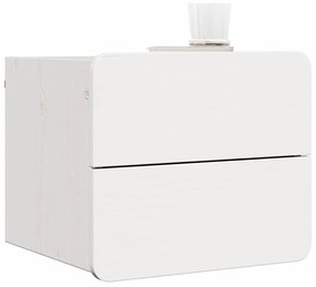 Éjjeli asztal fiókkal 2 pcs Fehér 39 x 34 x 33 cm Tömör fenyőfa