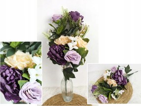 Vegyes csokor Rózsa, Bazsarózsa 46 cm magas, 9 szár (6 virág 9-6 cm)