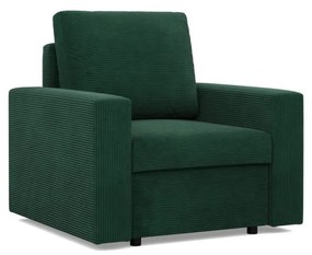 Zeus fotel, egyenes kartámasz, kordbársony, bonell töltet, zöld