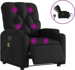 vidaXL fekete műbőr elektromos dönthető masszázsfotel