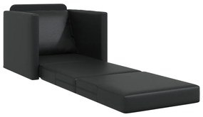 vidaXL Floor Sofa Bed 2-in-1 Fekete 74x77x81 cm Műbőr