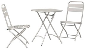 vidaXL Bisztró készlet 3 pcs Bézs Acél