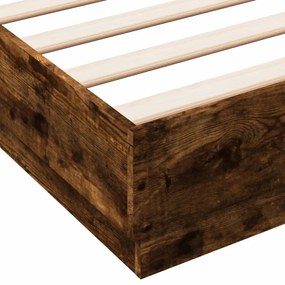 füstös tölgy színű ágykeret LED-világítással 120x200 cm