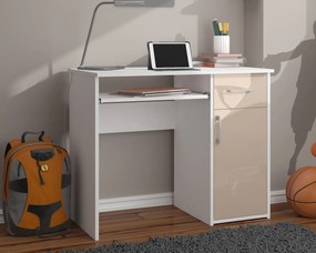 PC asztal Padma (fehér + fényes cappucino). Akció -15%. 1068910