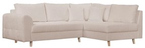 Bézs buklé sarokkanapé (jobb oldali) Ariella – Ropez