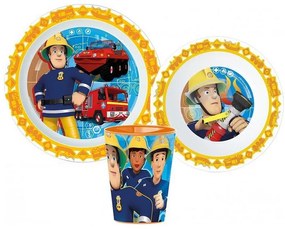 Sam a tűzoltó Rescue Mission étkészlet, micro műanyag szett, pohárral 260 ml