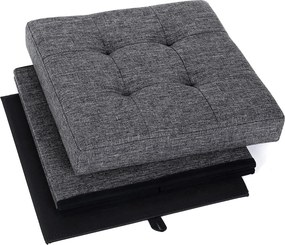 Összecsukható tárolópuff, 43 l, 38 x 38 x 38 cm, 300 kg statikus teherbírás, sötétszürke