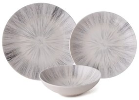 24 darabos étkészlet, szürke/porcelán