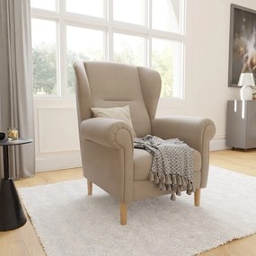 Világosbarna füles fotel Swan – Ropez