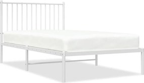 vidaXL fehér fém ágykeret fejtámlával 100x190 cm