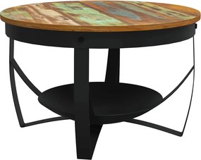 vidaXL tömör újrahasznosított fa dohányzóasztal Ø68 x 43 cm