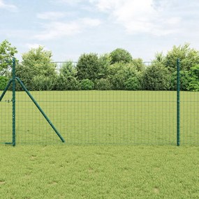 Kerítések 26 db Zöld Ø32 mm 150 cm Galvanizált Acél