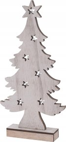 Fa karácsonyfa, 7LED 14x38cm, elemes