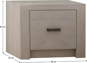 Éjjeliszekrény, kőris fehér, INFINITY I-24