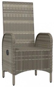 2 db szürke polyrattan kültéri szék