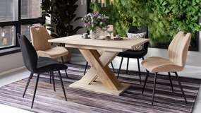 Mazzoni KARO Bézs (Pezsgő)/Artisan Tölgy - MODERN 180 cm-re BŐVÍTHETŐ ASZTAL!