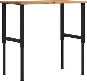 vidaXL világosbarna tömör tölgyfa munkapad 100 x 60 x (71,5-98) cm