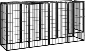 vidaXL 10-paneles fekete porszórt acél kutyakennel 50 x 100 cm