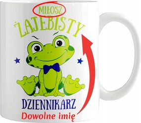 Nyomott Mintás Bögre Békás Újságírónak Ajándék Névre Szóló