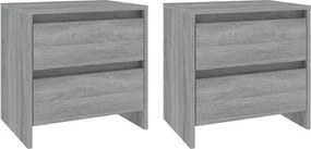 vidaXL 2 db szürke-sonoma színű éjjeliszekrény 45x34,5x44,5 cm